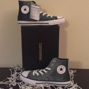 Girls Converse All Star Velvet High Top Sneakers